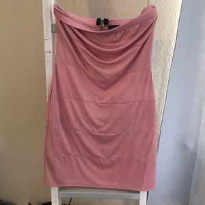 Rose colored strapless dress by hot tempered